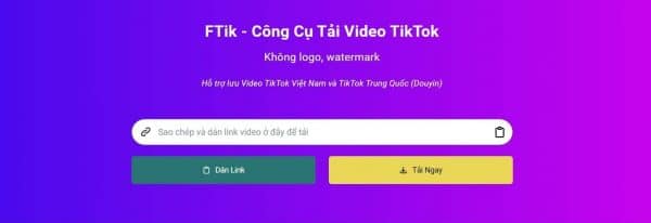 FTik Tải Video TikTok Không Logo Miễn Phí