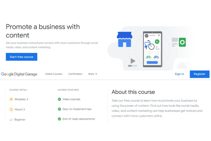 Google Digital Garage cung cấp chứng chỉ hoàn thành khóa học, giúp học viên có thể dễ dàng chứng minh khả năng và kiến thức về content marketing của mình
