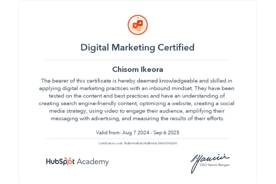 HubSpot Academy là nền tảng học trực tuyến uy tín với khóa học Digital Marketing Certification hoàn toàn miễn phí