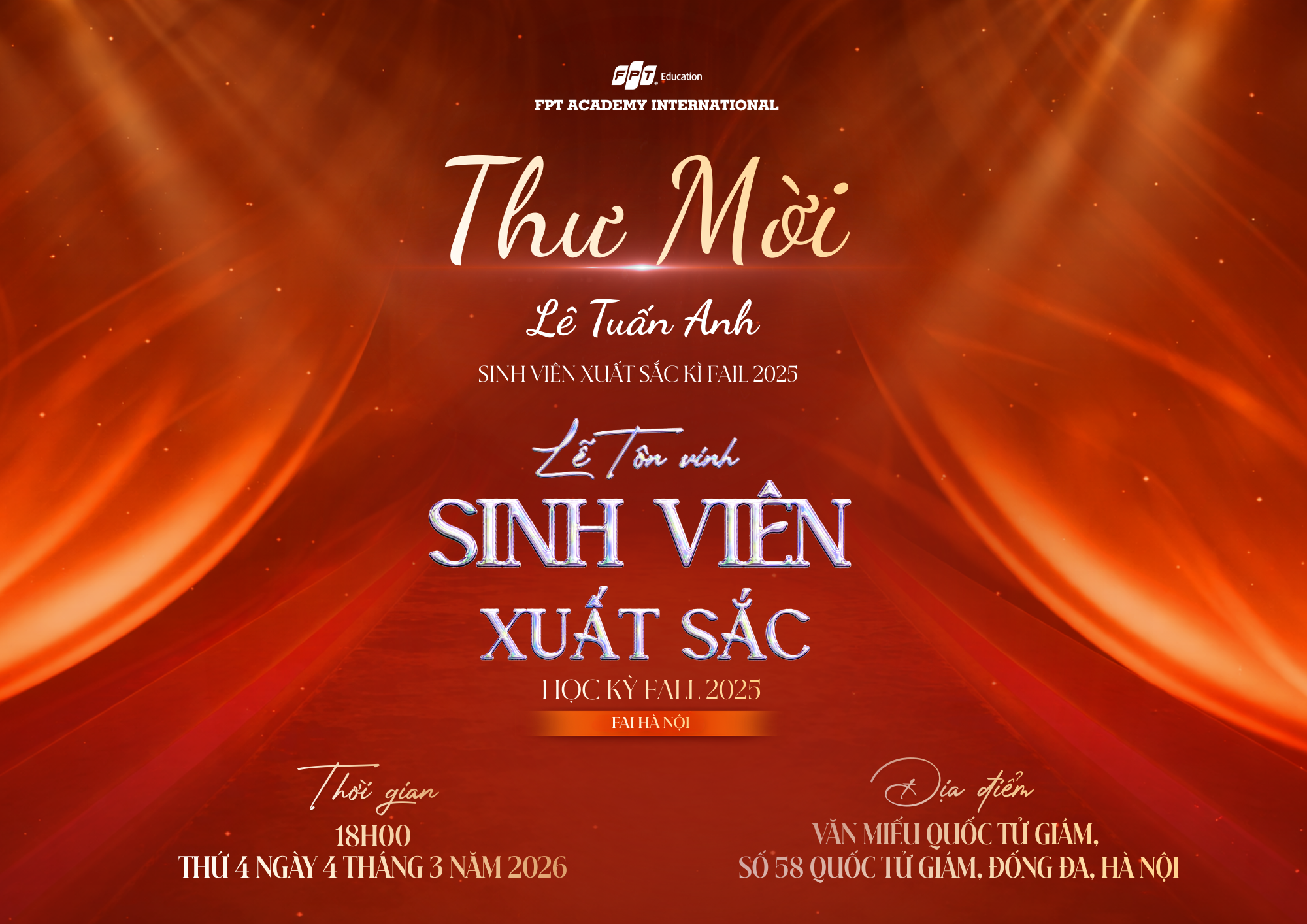 Thư mời sinh viên xuất sắc