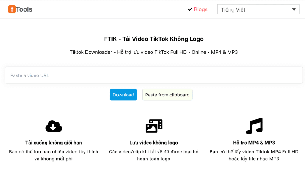 Ftik- tải video tiktok không logo