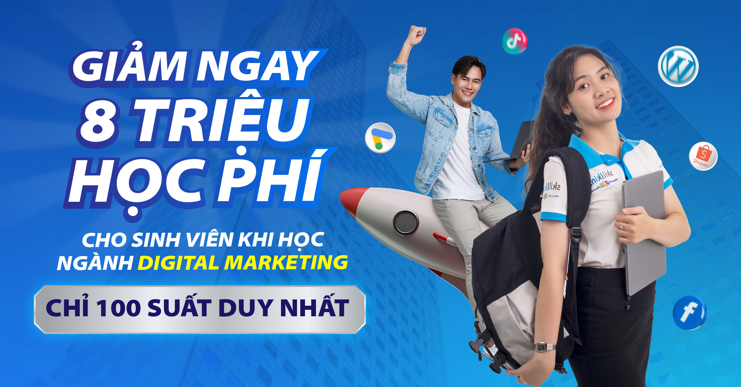 Chương trình ưu đãi học phí giảm ngay 8.000.000 VNĐ cho mỗi sinh viên khi nhập học