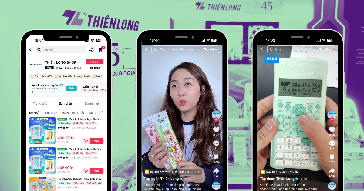 Thiên long vaf bài học trẻ hóa thương hiệu qua TikTok Shop