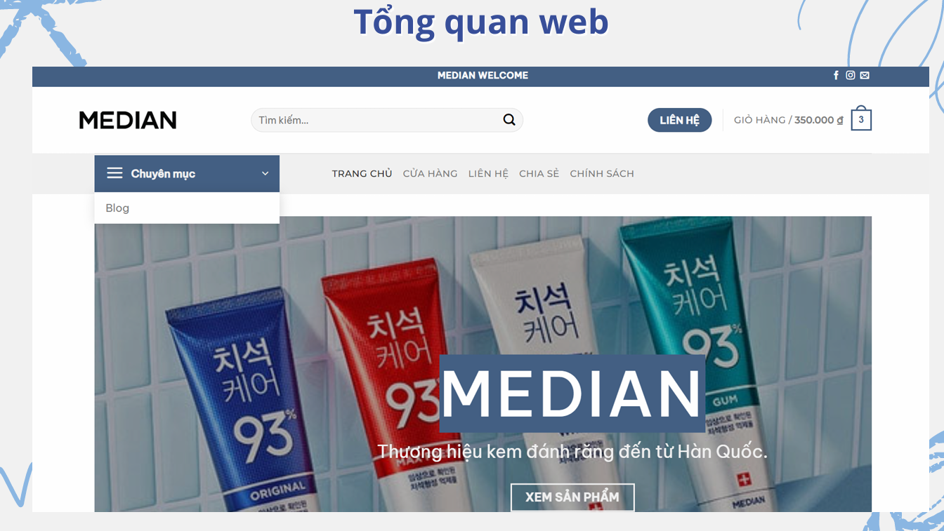 Website chăm sóc răng miệng Median